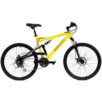 2018 Gravity FSX 1.0 Dual Full Suspension Mountain Bike with Disc Brakes  Shimano Shifting (Yellow  19in) - B0161WD48U